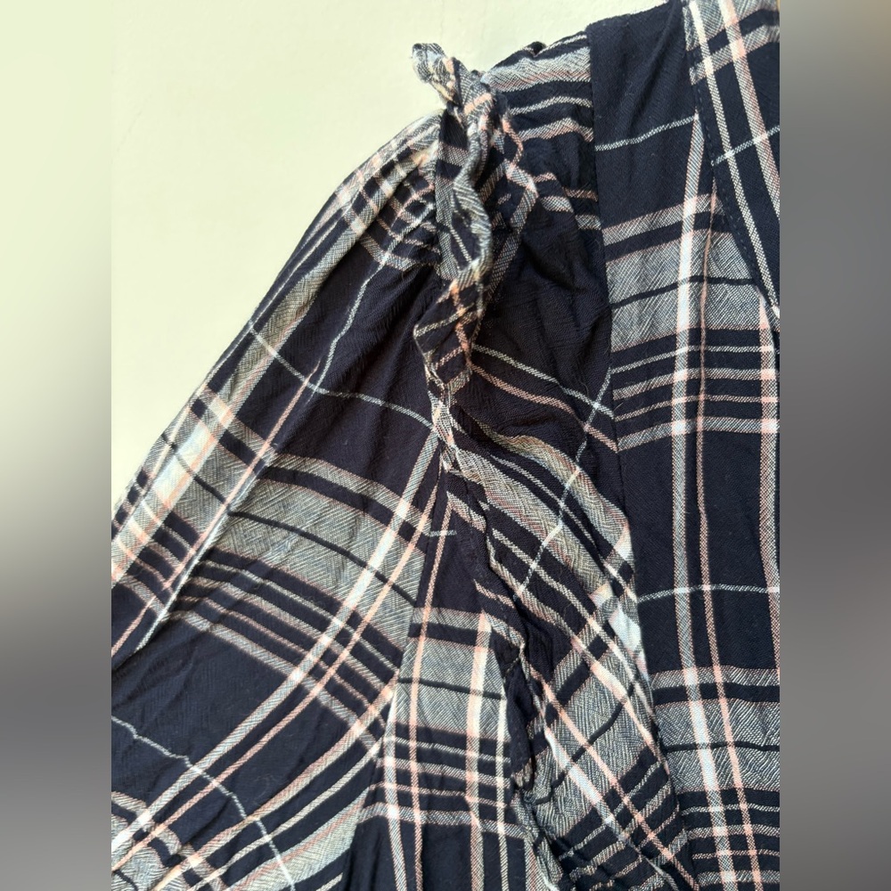 Loft Plaid Ruffle V Neck Dress - Picture 6 of 8